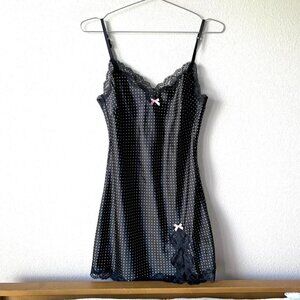 Victoria's Secret black and white polka dot lingerie slip